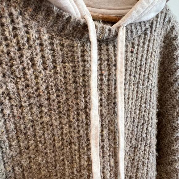 OFFLINE by Aerie Ribbed Knit Sweater Hoodie in Tree Line Brown Size XL - Picture 4 of 10
